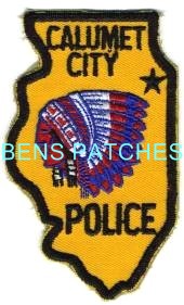 ILLINOIS,CALUMET CITY POLICE 3 STATE SHAPED_wm